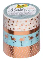 Folia Washi Tape Hotfoil Gold/Weiss/Blau - Detailfarbe: Blau - Gold - Weiss - Länge: 5 m - Set: Ja - Breite: 5 mm - 15 mm