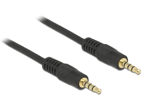 DELOCK Klinkekabel 3,5mm -> 3,5mm StSt 1.00m schwarz