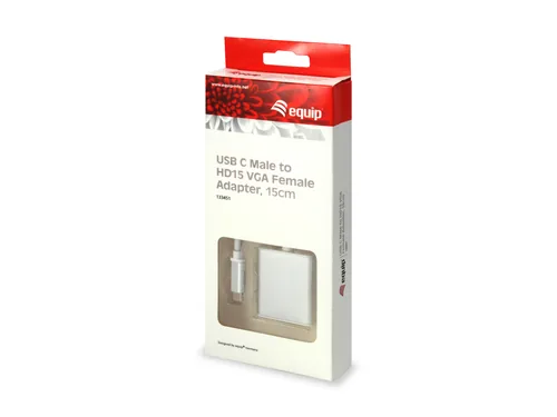 Equip Adapter USB-C->VGA HD15 1920x1080 60Hz 0.15m PVC