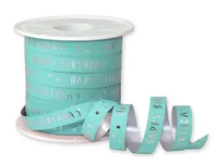 Pattberg Geschenkband Happy Birthday 1 cm x 100 m, Blau - Breite: 10 mm - Länge: 100 m - Verpackungseinheit: 1 Stück - Detailfarbe: Blau - Band-Art: Geschenkband