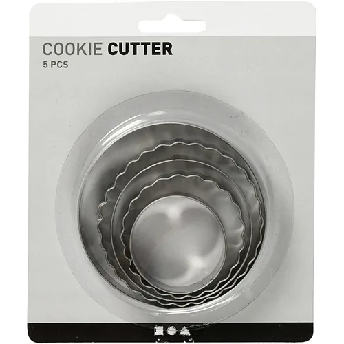 Creativ Company Guetzli-Ausstecher-Set 8 cm 5 Stück, Kreise - Detailfarbe: Silber - Materialtyp: Metall - Material: Metall - Set: Ja - Stehkeks: Nein - Verpackungseinheit: 5 Stück