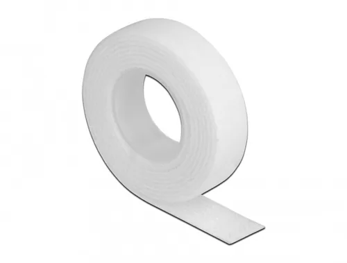 Delock Klettband 1 m x 13 mm Weiss - Breite: 13 mm - Länge: 1 m - Produkttyp: Klettband - Ausstattung Kabelmanagement: Set - Wiederverwendbar - Verpackungseinheit: 1 Stück - Material: Kunststoff