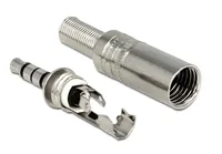 Klinkenstecker 3,5 mm 4 Pin Stereo mit Knickschutz Lötversion