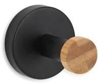 spirella Handtuchhaken Iana Schwarz & Bambus - Art: Haken - Klebehaftung: Selbstklebend - Maximale Tragkraft: 1 kg - Detailfarbe: Schwarz matt - Material: Bambus - Stahl - Widerstandsfähigkeit: Keine Angabe