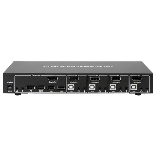 Techly KVM Switch, 4 Port, Display Port 1.2