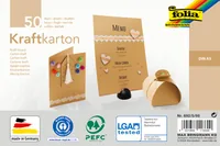 Folia Kraftkarton Motivblock Kraftpapier A5 230 g/m², 50 Blatt - Papiertyp: Kraftkarton - Geeignet für Drucker: Keine Angaben - Papierfarbe: Braun - Papierformat: 14.8 x 21 cm - Mediengewicht: 230 g/m² - Selbstklebend: Nein