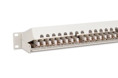 DIGITUS Patchpanel 1HE 24-Port Cat6 geschirmt grau