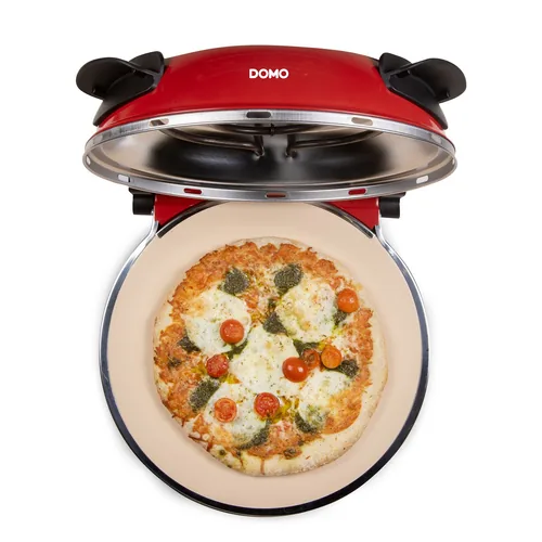 Domo Pizzaofen DO9284PZ - Anzahl Personen: 1 - Detailfarbe: Rot - Leistung: 1200 W - Produkttyp: Pizzamaker