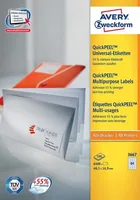 Avery Zweckform Universal-Etiketten 3667 48.5 x 16.9 mm, 100 Blatt - Klebehaftung: Permanent - Drucker Kompatibilität: Inkjet - Laser - Anzahl Blatt: 100 × - Papierformat: A4 - Anzahl Etiketten: 6400 - Etikettengrösse: 48.5 x 16.9 mm