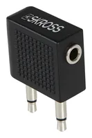 SKROSS Audio-Adapter Airplane Analog, Schwarz - Kabeltyp: Adapter - Audioanschluss Seite A: Klinke 3.5 mm - male - Audioanschluss Seite B: Klinke 3.5 mm - female - Audiokanäle: Stereo