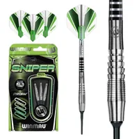 Winmau Dartpfeile Softdart Sniper 3 Stück - Gewicht: 18 g - Verpackungseinheit: 3 Stück - Material: Metall - Detailfarbe: Schwarz - Grün - Dart Art: Soft Dart
