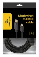 Gembird CC-DP-HDMI-3M DisplayPort to HDMI cable (not bi-directional), 3m, black