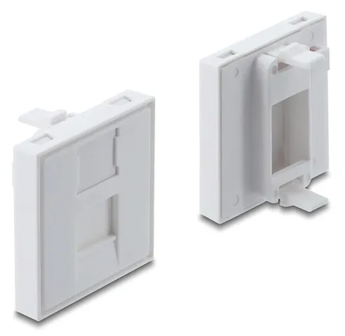 Easy 45 V-Modulblende für Keystone Modul 1 Port mit Staubschutzklappe 45 x 45 mm weiß