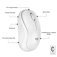Logitech M240 Silent mouse Travel Ambidextrous RF Wireless + Bluetooth 4000 DPI