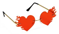 Partydeco Partybrille Flammen Herz, 14.5 x 5 x 13 cm, Rot - Packungsgrösse: 1 Stück - Produkttyp: Partybrille - Motto: Universal - Detailfarbe: Rot - Material: Kunststoff