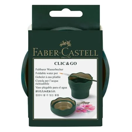 Faber-Castell Wasserbecher Clic&Go Grün/Gold - Detailfarbe: Grün - Gold