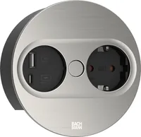 Bachmann 946.004 socket-outlet Type F + USB A + USB C Stainless steel