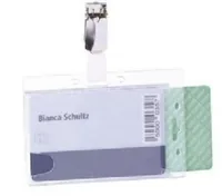 DURABLE Ausweishalter Hartbox mit Clip für 2 Ausweise, 25 Stück - Detailfarbe: Transparent - Funktionen Ausweishalter: Hartbox