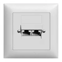Feller EDIZIOdue Netzwerkdose UP 2x RJ45, geschirmt - Montage: Unterputz - Leistungskategorie Cat.: Ohne - Serie: EDIZIOdue - E-Nr.: 878215000 - Typ: Telefondose - Bauform: Komplettset