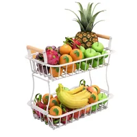 Relaxdays 2-tier metal fruit basket with handles