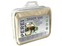 Perel Sonnensegel 500 cm, Quadratisch - Tiefe: 500 cm - Breite: 500 cm - Detailfarbe: Beige - Form: Eckig