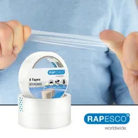 Rapesco Business Pack: 8 Strong Adhesive Tape Rolls 25 mm x 66 m – Clear