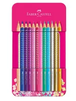 Faber-Castell Farbstifte Sparkle 12 Stück im Metalletui - Verpackungseinheit: 12 Stück - Set: Ja - Detailfarbe: Mehrfarbig - Eigenschaft-Stift: Ergonomisch - Farbstifte & Wachsmalstifte-Art: Farbstifte - Anwender: Kreativbedarf