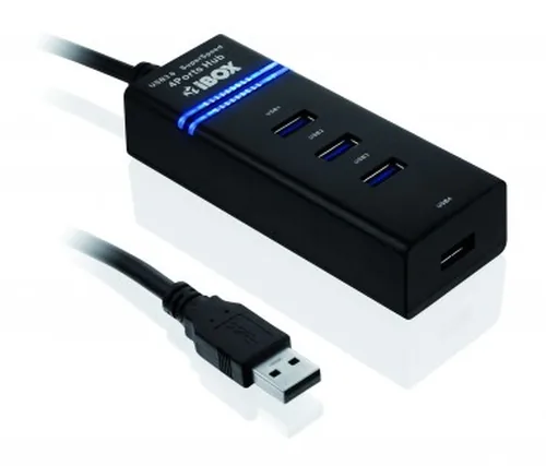iBox IUH3FB interface hub 5000 Mbit/s Black