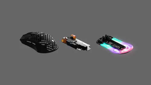 Steel Series Gaming-Maus Aerox 3 Schwarz - Maus Features: Spritzwassergeschützt - Programmierbare DPI-Einstellung - Staubgeschützt - RGB-Beleuchtung - Daumentaste - Beleuchtung - Bedienungsseite: Rechtshänder - Detailfarbe: Schwarz matt - Schwarz - Gewich