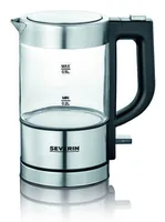 Severin Wasserkocher WK 3472 0.5 l, Grau/Silber - Detailfarbe: Grau - Silber - Leistungsaufnahme Betrieb: 1100 W - Füllmenge: 0.5 l - Ausstattung: 360 Grad Sockel - Abschaltautomatik - Anti-Rutsch-Füsse - Kontrolleuchten