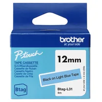 Schriftband Brother 12mmx4m schwarzhellblau BTAG-L31
