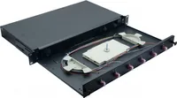 helos LWL 19 Spleissbox 6 x LC Duplex OM4, spleißfertig, schwarz