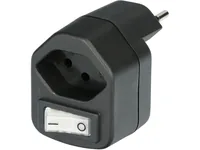 Max Hauri Abzweigstecker 1x T13 mit Schalter Schwarz - Detailfarbe: Schwarz - Schalter: 1 Schalter - Steckdosenanzahl: 1 - Ausstattung: Beleuchteter Schalter - Kinderschutz: Nein