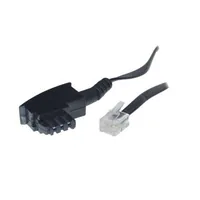 helos Anschlusskabel TAE F/6P4C, 4-adrig, 3 m, schwarz, lose