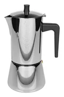 FURBER Espressokocher Chicchi 6 Tassen, Silber - Material: Stahl - Kompatible Kochfelder: Glaskeramik - Gas - Induktion - Elektro - Detailfarbe: Silber - Anzahl Tassen: 6 × - Betriebsart: Manueller Betrieb