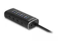 Delock USB-Hub 4x USB A 10Gbps/1x USB C 10Gbps - Stromversorgung: 5 V DC - Anzahl Ports: 5 - Detailfarbe: Grau - USB Standard: 3.1 Gen 2 (10 Gbps) - USB Anschluss 2 (Endgerät): USB A - USB C - USB Anschluss 1 (Quelle): USB C