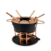 Swissmar Fleischfondue-Set Realp 11 Teile, Schwarz/Kupfer - Anzahl Personen: 6 - Materialtyp: Metall - Material: Aluminium - Betriebsart: Pastenbrenner - Kompatible Kochfelder: Gas - Glaskeramik - Detailfarbe: Kupfer - Schwarz