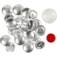 Creativ Company Knöpfe DIY Ø 22 mm 12 Stück, Silber - Detailfarbe: Silber