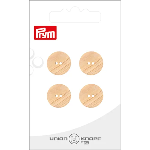 Prym Union Knopf Knöpfe 2-Loch 15 mm, 4 Stück, Beige - Detailfarbe: Beige