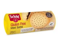 Dr.Schär Guetzli Doppelkeks glutenfrei 250 g - Produkttyp: Schokolade - Nährwertangabe pro: 100 g - Energiegehalt (in kj): 1988 KJ - Energiegehalt (in kcal): 474 Kcal - Fett: 19 g - Gesättigte Fettsäuren: 13 g