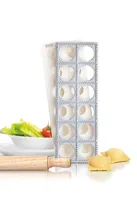GEFU Ravioli- und Teigtaschenformer Tasca 3-teilig, eckig - Materialtyp: Kunststoff - Material: Aluminium - Holz - Kunststoff - Set: Nein - Detailfarbe: Aluminium - Form: Eckig