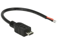 Delock USB-Stromkabel  Micro-USB B - Offen 0.1 m - Kabeltyp: Stromkabel - Detailfarbe: Schwarz - USB Standard: 2.0 (480 Mbps) - Länge: 0.1 m - USB Anschluss 2 (Endgerät): Offen - Geschlecht Anschluss 2 (Endgerät): Male (Stecker)