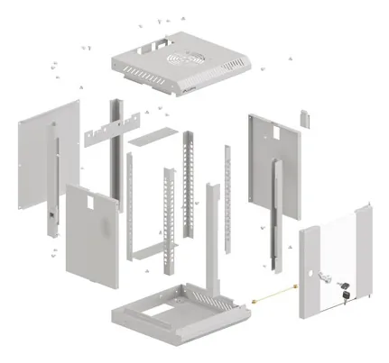 LANBERG 10"" 6U 300x300 Wandgehäuse Glastür FlatPack gr