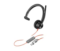 HP Poly Blackwire 3315 Monaural USB-C Headset +3.5mm Plug +USB-C/A Adapter