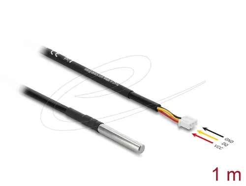 Delock Temperaturfühler-Kabel mit 3 Pin Pfostenbuchse DS18B20 1 m