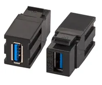 EFB Keystone Einbauadapter USB3.0 A - A, schwarz