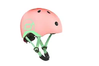 Scoot and Ride Kinderhelm Peach Orange/Grün, XXS-S - Einsatzbereich: Kinder- & Jugendhelme - Scooter- & Skatehelme - Skateboard - Altersgruppe: Kinder - Verschluss: Magnetraster - Helmtyp: Halbschale - Nachhaltigkeit: Nicht angegeben - Kopfumfang von: 45 