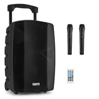 Vonyx Musik-System VSP200 Schwarz - Verbindungsmöglichkeiten: 6.3 mm Klinke - Bluetooth - XLR - SD - 3.5 mm Klinke - USB - Widerstandsfähigkeit: Keine Angabe - Stromversorgung: Batteriebetrieb - Netzbetrieb - Detailfarbe: Schwarz - Gewicht: 14.1 g - 14100