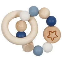 Goki Greifling Herz Elastik - Material: Holz - Silikon - Spielzeugtyp: Greifling - Detailfarbe: Blau - Nature - Alter ab: 0 Monate