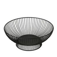 Boltze Früchtekorb Balu 10 x 25.4 cm - Unterteilungsmöglichkeit: Keine Angaben - Material: Metall - Detailfarbe: Schwarz - Set: Nein - Form: Oval